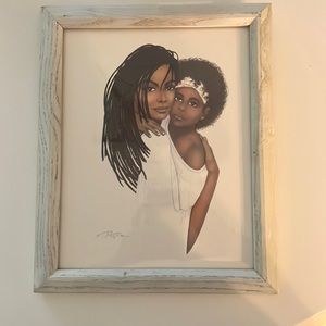 Dexter print still in plastic “Mother Love” frame with no glass.